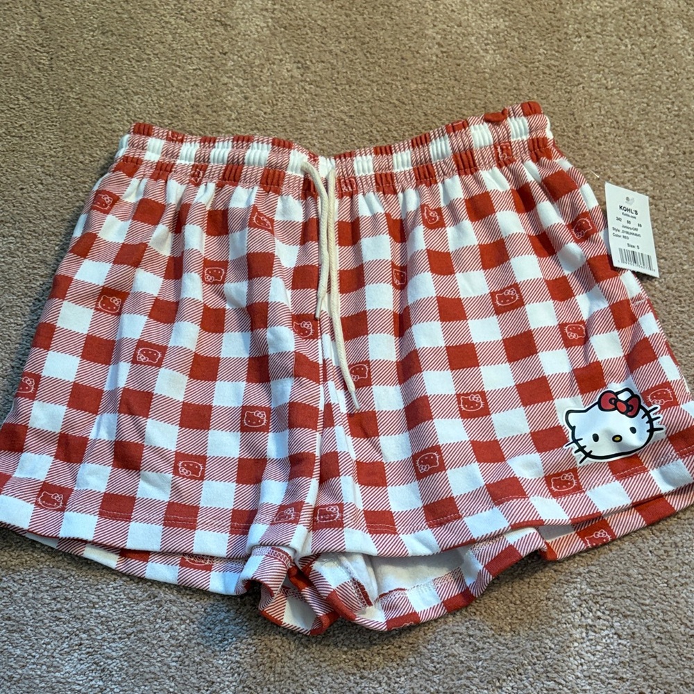 Hello Kitty Kids Red and White Checkered Shorts